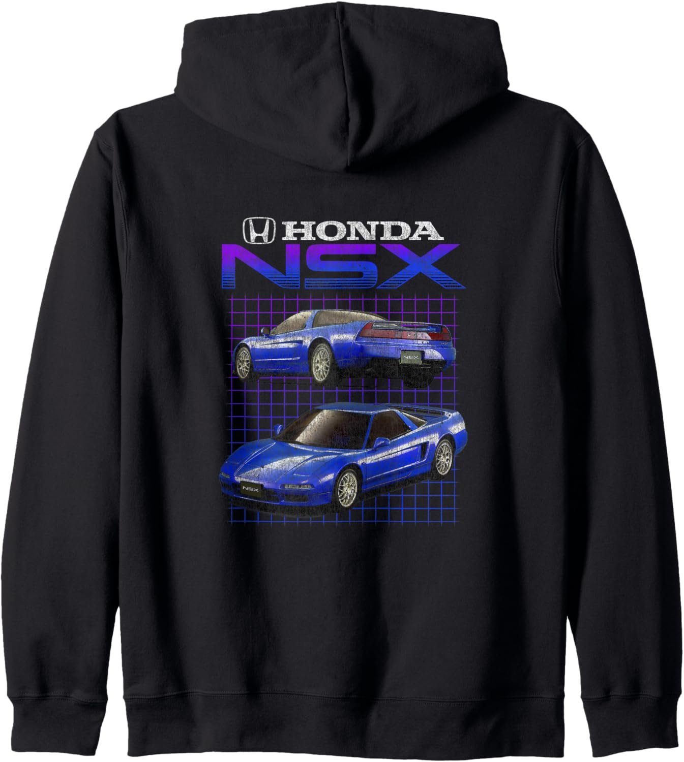 Honda NSX Vintage Gradient Sports Car Stack Zip Hoodie - Image 2